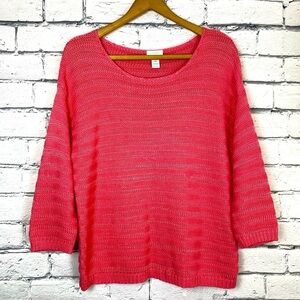 Chicos Pink Crewneck Sweater size Large